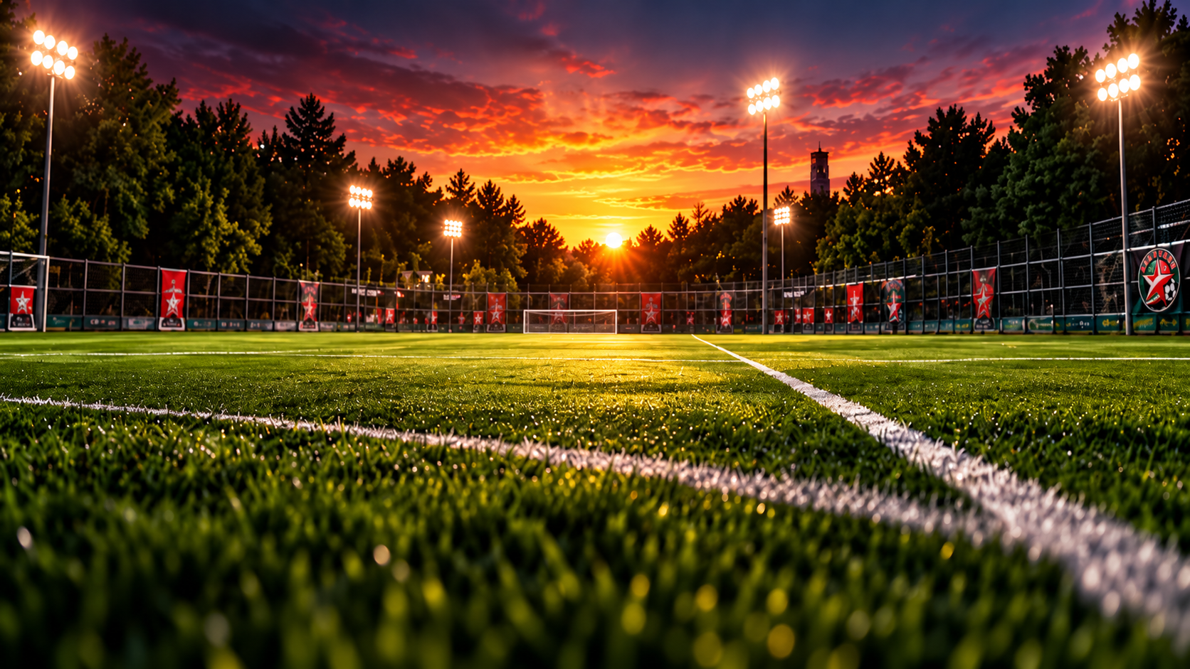 Campo All Stars Bari al tramonto