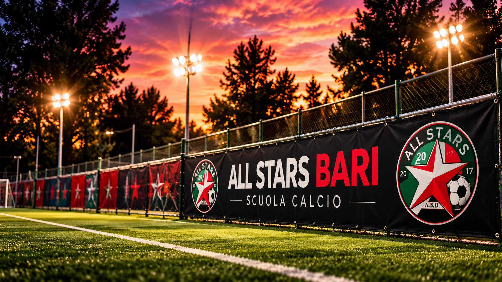 Campo All Stars Bari al tramonto
